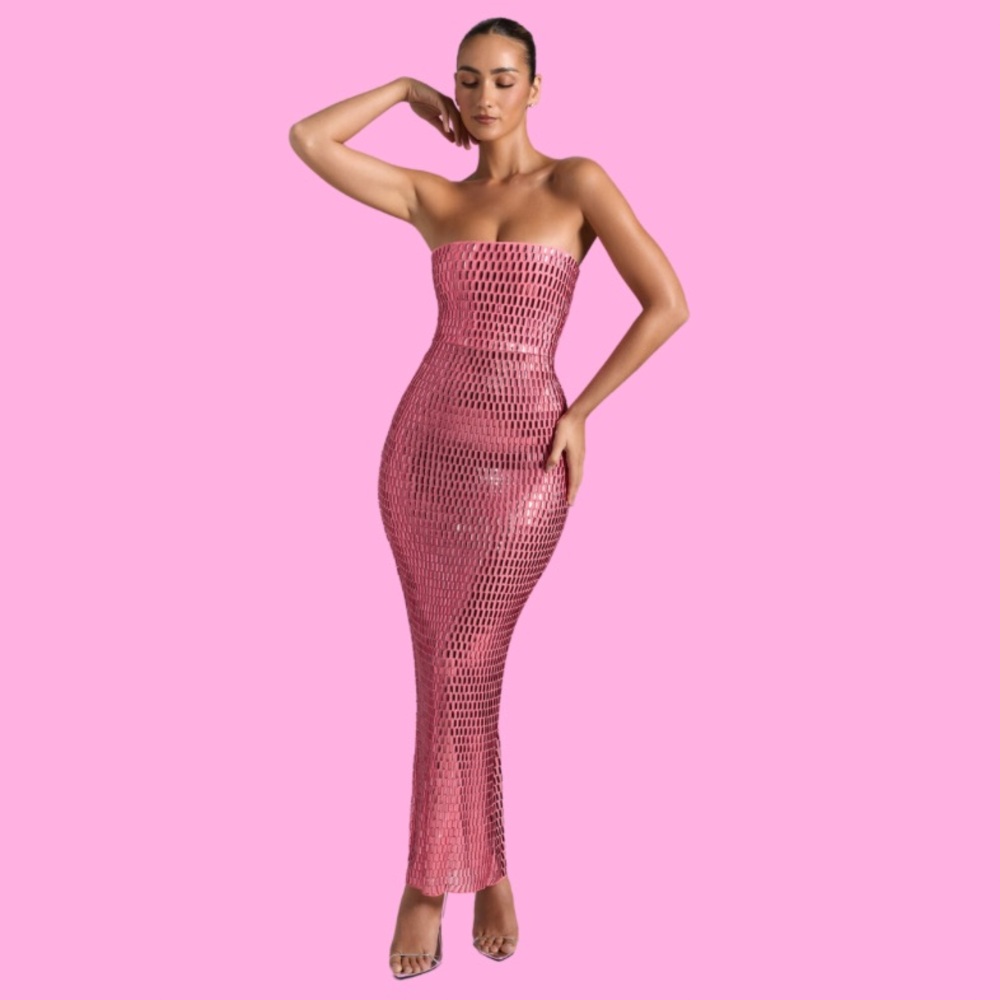 Embellished Bandeau Maxi Dress 🩷